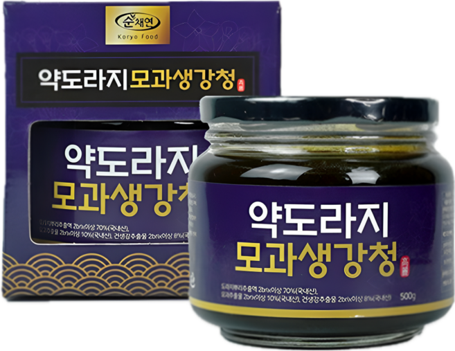 고려한방식품 약도라지 모과 생강청 국내산 대용량 500g 3년근이상 약도라지 100%, 2개