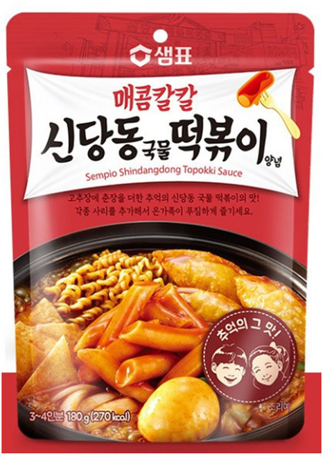 샘표 매콤칼칼 신당동국물떡볶이양념, 180g, 4개