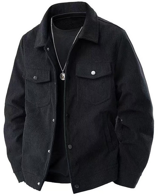 면 재킷 남성 빈티지룩 캐주얼 카고 코트 가을 패션 코듀로이 칼라 톱