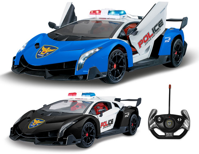 112폴리스 RC 경찰차 자동 도어오픈 무선조종 어린이 입문용 알씨카, 검은색, 1개