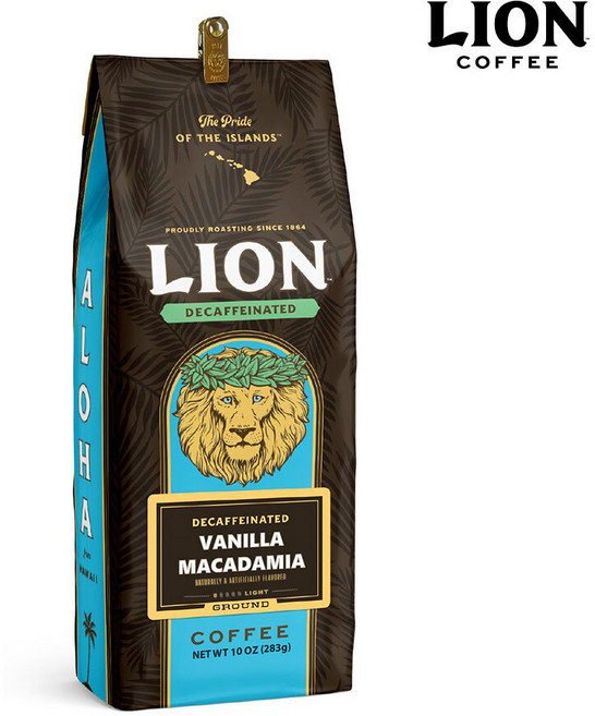 라이언 디카페인 바닐라 마카다미아 커피 (분쇄) 283g, 1개, 분쇄원두, 10oz