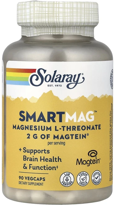 몸관리하세요 겨울입니다 Solaray SmartMag® 마그네슘 L-트레온산 베지 캡슐 90정(베지 캡슐 1정당 48mg) 특별관리진행, SolaraySmartMag마그네슘L트레온산베지캡슐90, 1개, 90정 - 쿠팡