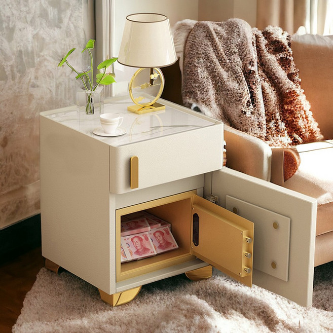가정용 금고 미니금고 금고협탁 무선충전 스마트금고 침실협탁, 슬레이트 (금고만), 아이보리