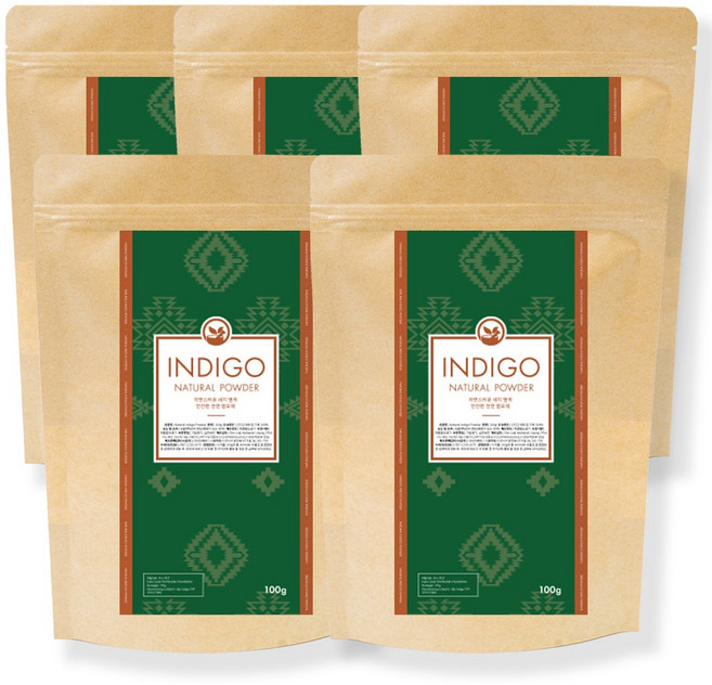 프롬아유르베다 네이처 인디고 가루 셀프 새치 염색약 인디고헤나 100g, 5개
