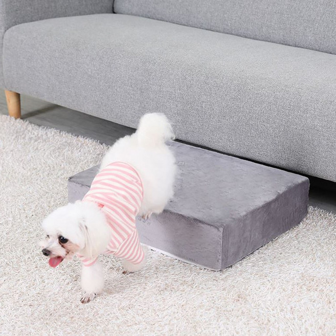 강아지 낮은 계단 1단 반려견 애견 논슬립 펫 스텝, 그레이, 1개