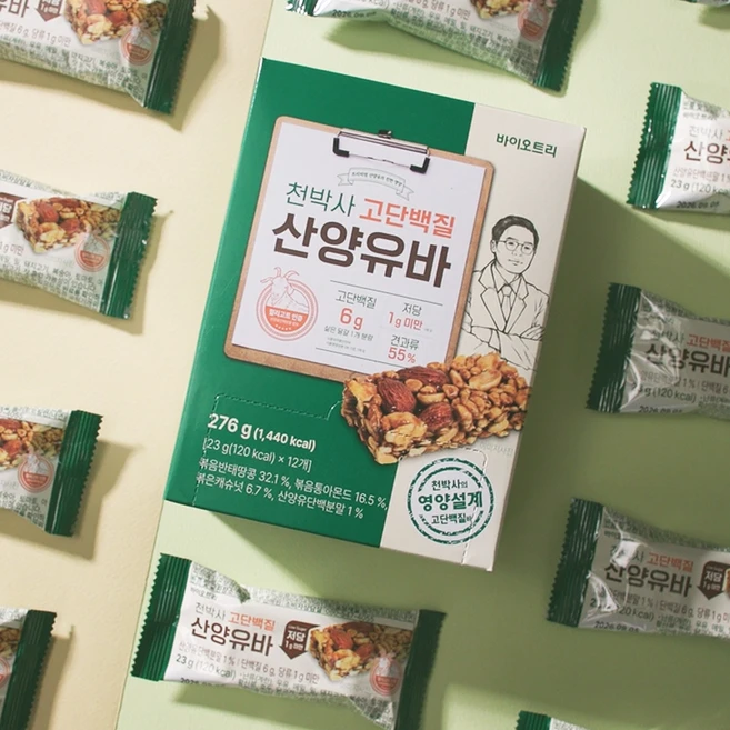 홈쇼핑 정품 신문 천박사 하루 고단백 산양유바, 36개, 23g - 쿠팡