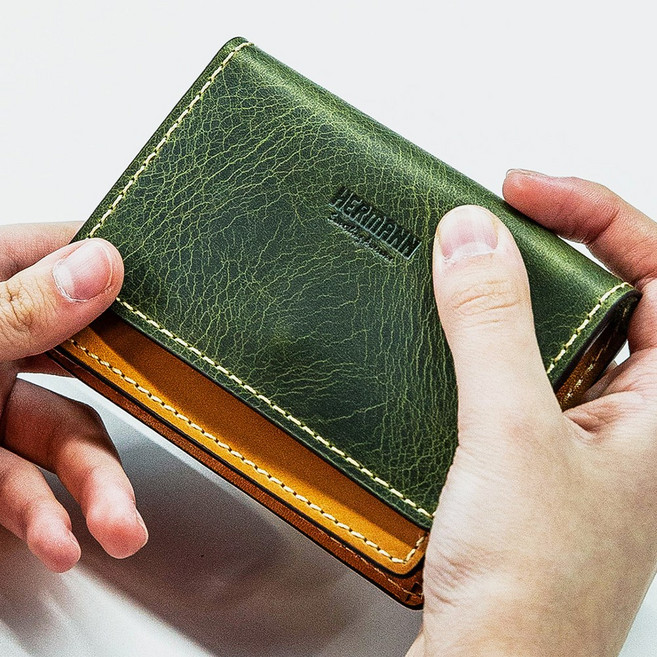 헤르만 티모라 Tiemora 이태리 왁시드 가죽 명함/신용카드 지갑 케이스