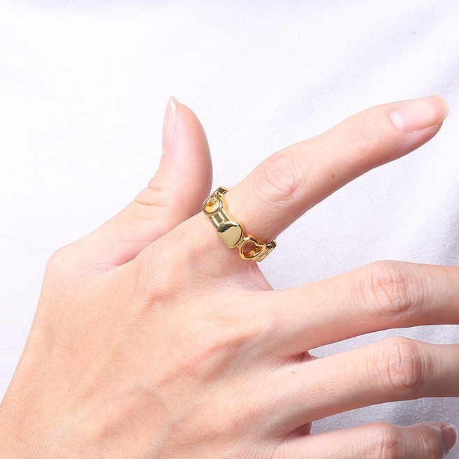 따블루엠 여성 써지컬스틸 하트 프리사이즈 반지