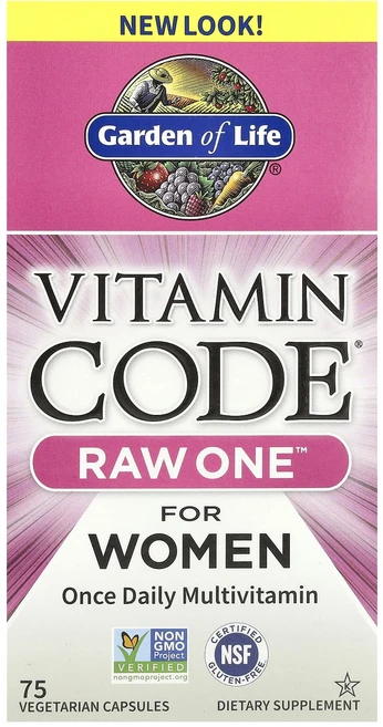 Garden of Life Vitamin Code RAW One 여성용 원스 데일리 종합비타민 베지 캡슐 75정, GardenofLifeVitaminCodeRAWOne여, 1개 - 쿠팡