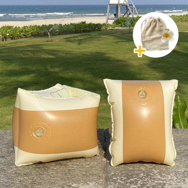 리베아르 물놀이 암튜브 성인 어린이 공용 수영 보조 암링 팔튜브 13color 세트, 피넛아몬드, 1개