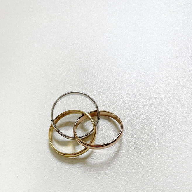써지컬 스틸 변색없고 알러지없는 삼색 꼬임 반지 예쁜 링