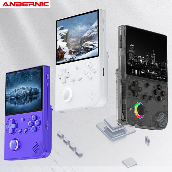 [cy] 앤버닉 ANBERNIC RG 40XXV 휴대용 게임기 세로형 Linux시스템 4인치 IPS스크린 RGB램프 3200mah LPDDR 한국어지원OK 시즌신상, 투명블랙, 64G표준버전(5000+게임)