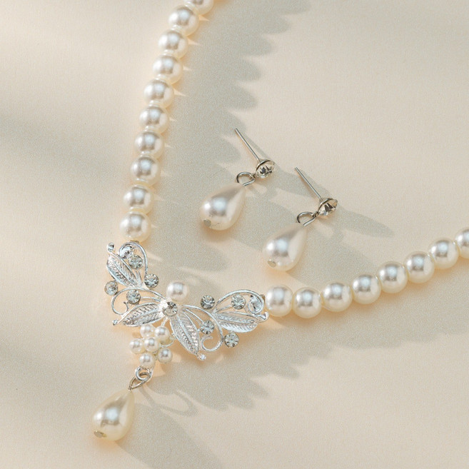 홍시마켓 여성 기념일 데일리 진주목걸이 진주 귀걸이 쥬얼리 세트상품