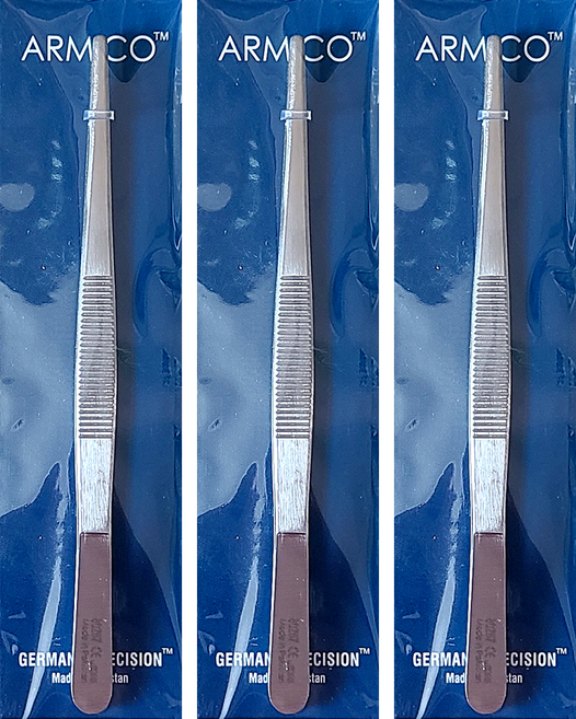 아미코 의료용 스텐레스 일자형 핀셋 14cm, 3개