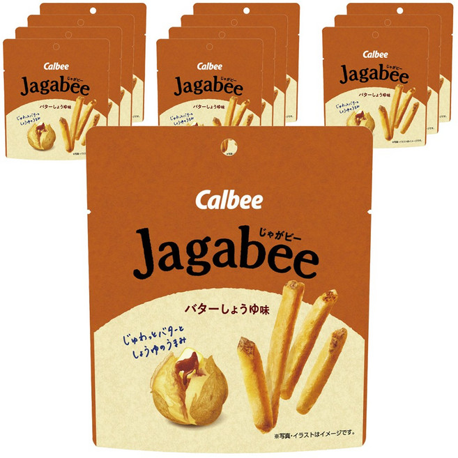 Calbee 자가비 버터간장맛 38g x 12봉지, 12개