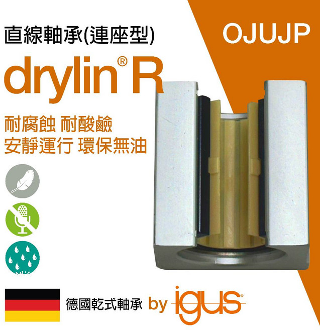 igus drylin R 直線軸承 連座型, 1個, 16/一般環境