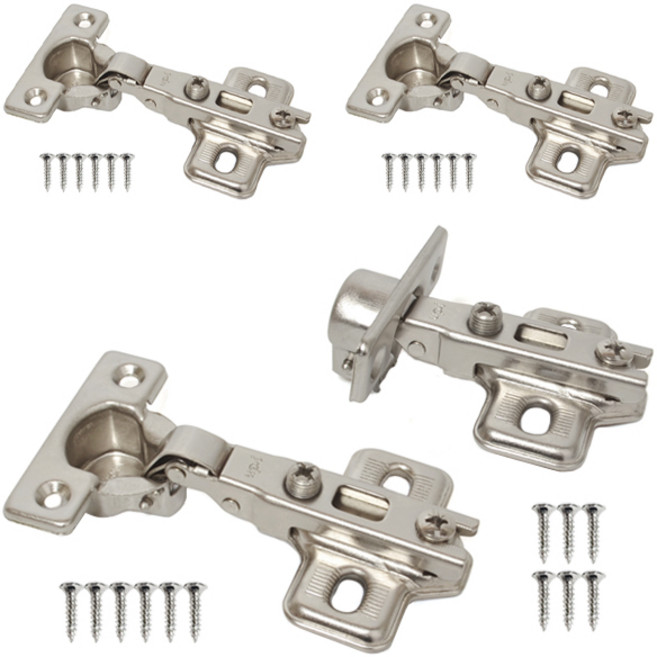 철물바다 국산 92도 아웃도어 경첩 욕실장 장식장 싱크대 욕실 문 90도 미니 가구 정첩, 4개, 실버