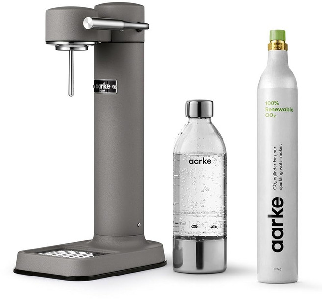 아케 - 카르보네이터 III 프리미엄 카르보네이터-스파클링 & 셀처 워터 메이커 페트병(스테인리스 스틸) 포함 소다, Matte Grey_With Co2 Cylinder