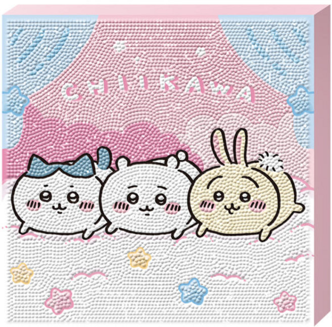 치이카와 캔버스 보석십자수 원형 3D DIY 25 x 25 cm 세트, 뒹굴뒹굴, 1세트