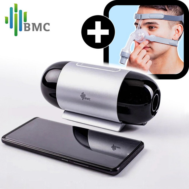 휴대용 양압기 BMC M1 mini 자동양압기 수면무호흡증 코골이방지 수동지원 2년보증, 양압기M1 + N5AH마스크 / S, 1개