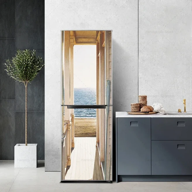 디저트 방수 냉장고 PVC 옷장 벽화 벽지 냉장고 문짝 스티커 스티커 문짝 주방, 60x180cm (cut 2pcs), 18