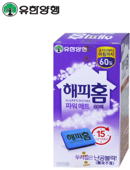 해피홈 파워매트 모기 파리 살충제 리필, 60매, 1개