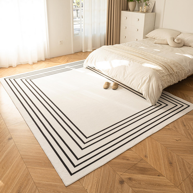 HOMEY NEST 워셔블 극세사 거실 러그 먼지없는 단모 대형 심플 카페트 바닥 패드 XT-DT 사각형