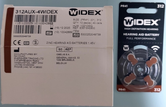 보청기 배터리 312A 와이덱스 2박스 80알, 312, 2세트