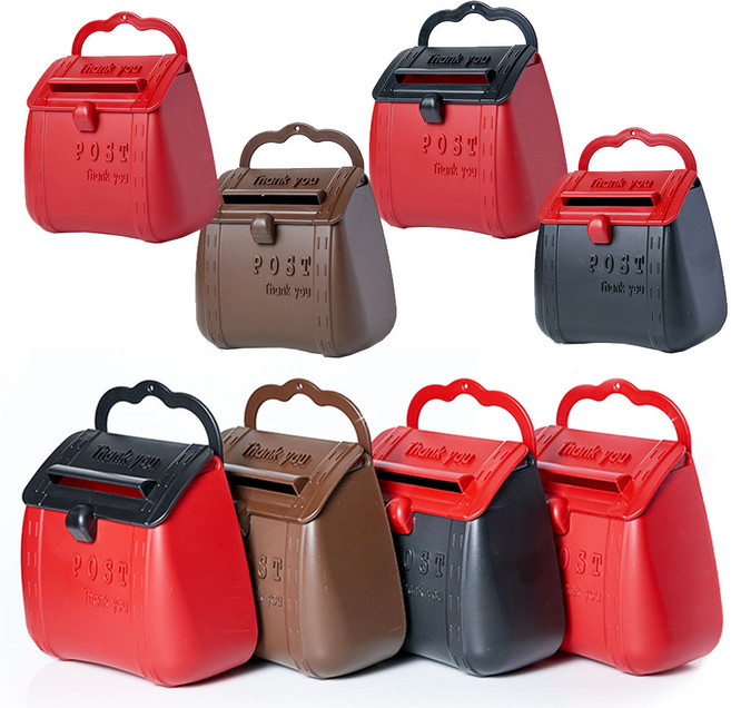 튼튼하고 깔끔한 복주머니 벽걸이 우체통우편함 편지통 편지함 소품함인테리어소품, 콤비, 1개