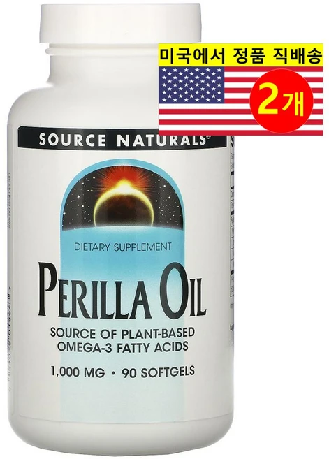 소스네츄럴스 들깨 기름 1000 mg 90 소프트젤, 90정, 2개 - 쿠팡