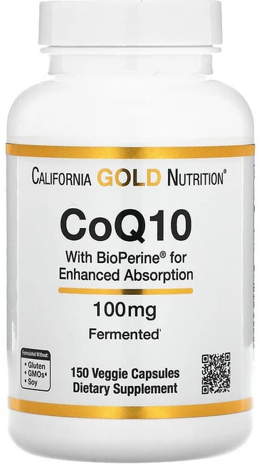 California Gold Nutrition CoQ10 Bioperine® 흑후추추출물 함유 유비퀴논 USP 생체이용률 향상 100mg 베지 캡슐 150정 CGN-01428, 1개 - 쿠팡
