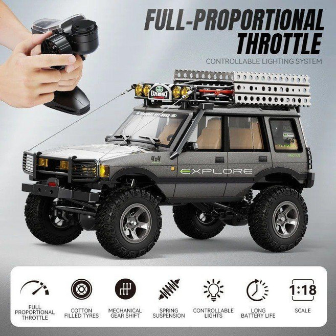 RC지프카 원격 조종 자동차 4WD 레이싱 페인팅 오프로드RC카 어덜트, 3. 실버