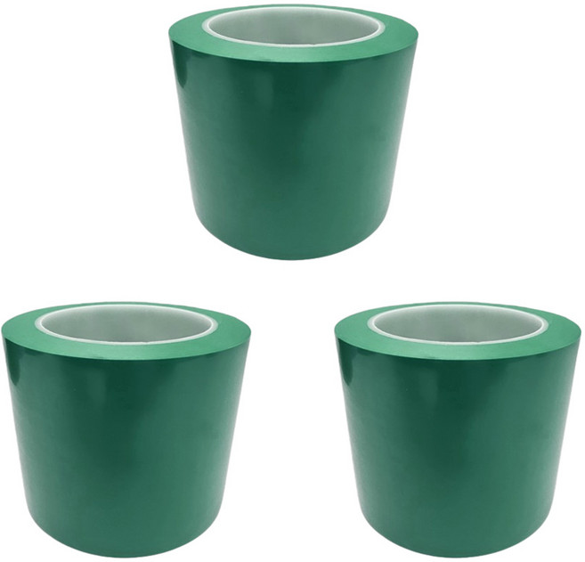 프로테이프 라인테이프 98mm0M 초록 바닥라인테이프 PVC 안전 경계 주차표시 구획 동선 사선, 3개