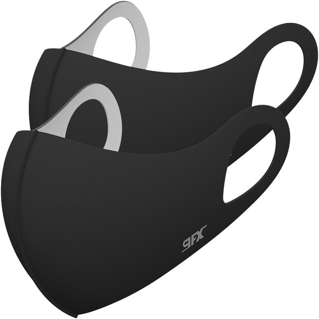 나인에프엑스 스포츠 데일리 페이스 마스크, 블랙, 2개