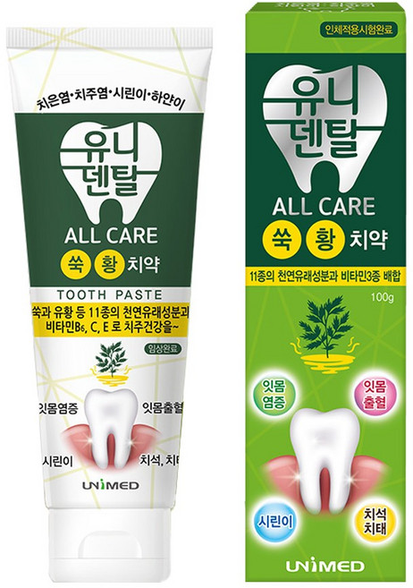 유니메드 유니덴탈 올케어 치약, 100g, 4개