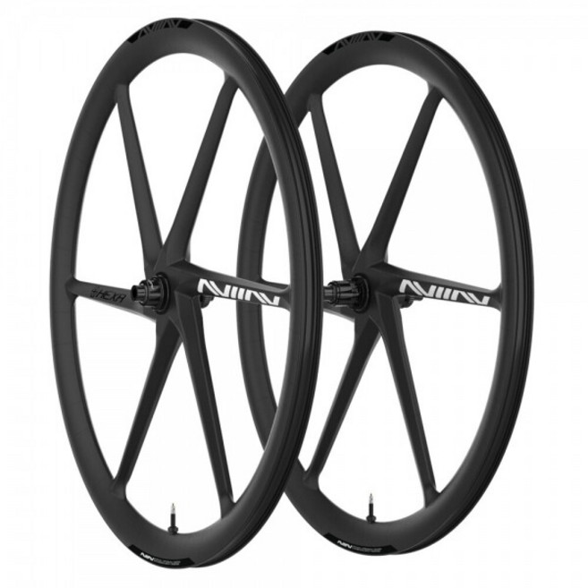 아비아브 헥사 6스포크 클린처/튜블리스 카본 로드 디스크 휠셋, 1개