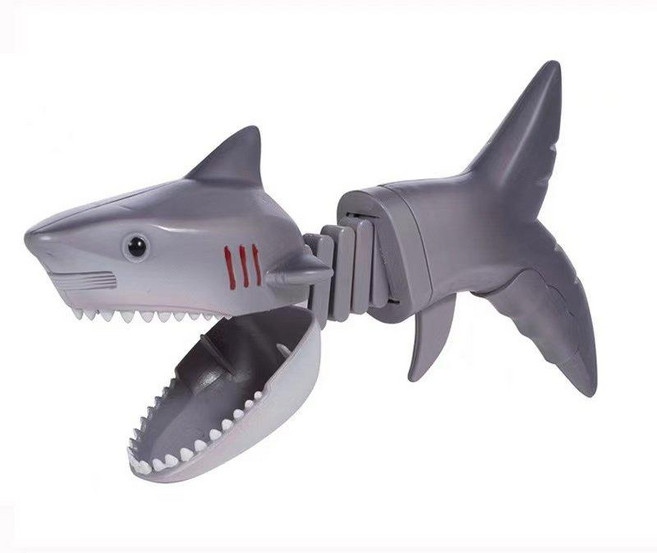 공룡 집게 티라노사우루스 상어 손가락 물기 장난감 창의적 기계식 클립 완구, 그레이 상어, 프리사이즈, 1개