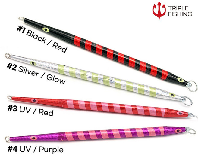 트리플 대구 봉메탈 스피드 롱 메탈 지그 UV 야광 집어 대구메탈 + 핫팩 증정, 3개, 450g, #3 UV야광