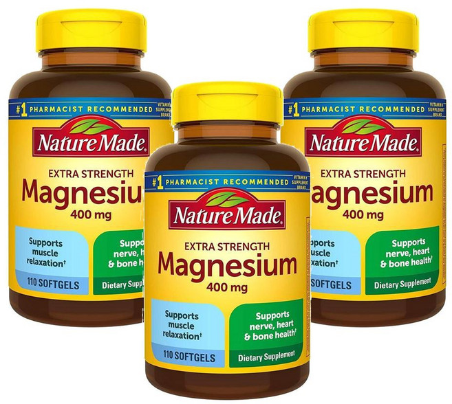 Nature Made Magnesium 네이처메이드 마그네슘 400mg 소프트젤, 3개, 110정