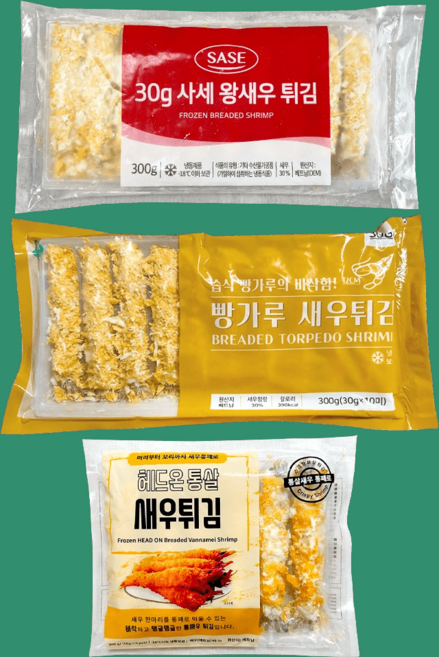 (지케이푸드)사세 (브레디드)왕새우튀김 지엔씨 빵가루 튀김용 새우300g 50g 3종, 지엔씨 새우튀김 50gX6미 (드라이), 300g