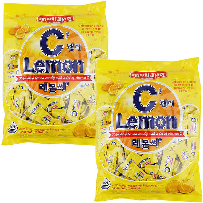 멜랜드 레몬씨 캔디, 600g, 2개