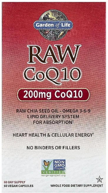 Garden of Life RAW CoQ10 베지 캡슐 60정 Life (가든 오브 라이프), 1개 - 쿠팡