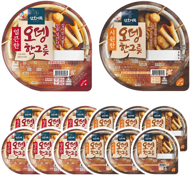 CJ 삼호 즉석어묵 오뎅한그릇 시원한맛 얼큰한맛 2가지맛 360g x 12개