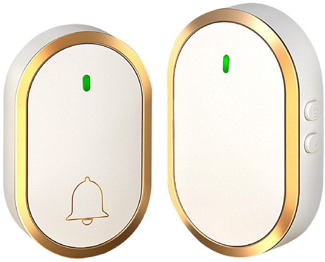 智能無線門鈴 遠程遙控 高清通話 無線安裝 智能家居安全防護, 流沙金