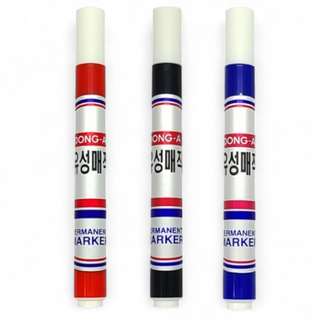 동아 유성매직 둥근닙 무독성 싸인펜 마킹펜, 1개, 검정색