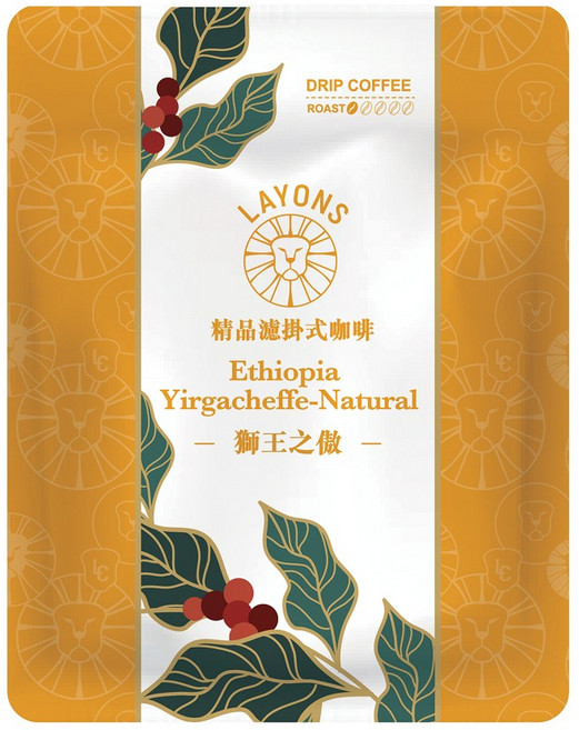 LAYONS 濾掛式咖啡 獅王之傲 衣索比亞 耶加雪菲 日曬淺焙, 1個, 【獅王之傲】日曬/淺焙