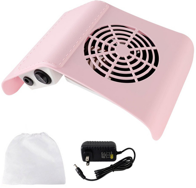 강력한 흡입력의 네일 먼지 집진기 필터 제거 기능이 있는 네일 진공 청소기 매니큐어 기계 도구 네일 추출 팬 네일 아트 도구, 핑크, 유럽 연합