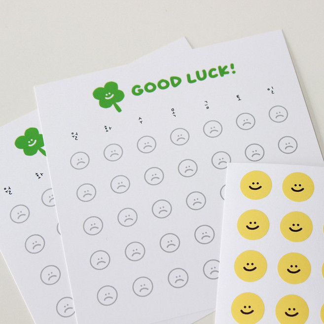 굿럭 목표달성 플래너 칭찬스티커판+스티커, 1세트, 스마일