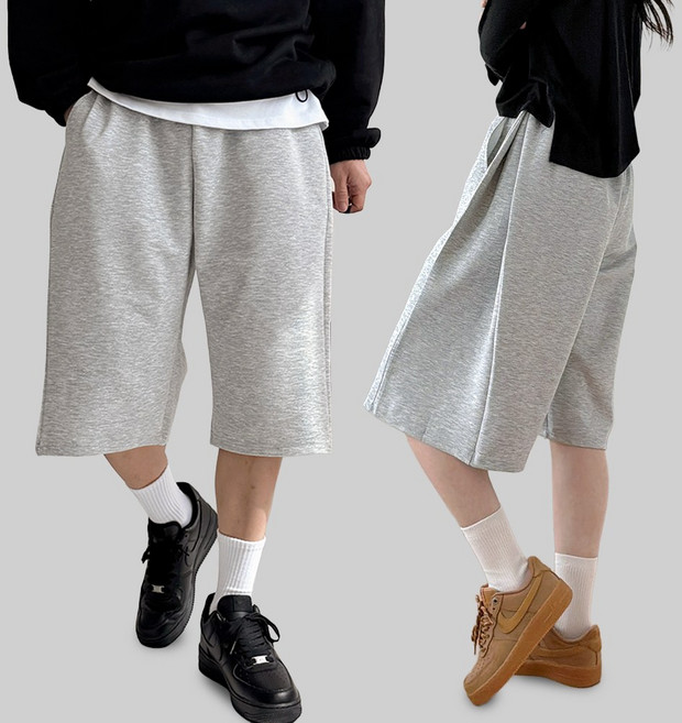 비오라 버뮤다 팬츠 사이드 핀턱 7부 와이드 밴딩 반바지