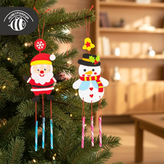 허니폼폼 크리스마스 펠트 풍경 만들기, 1개, 루돌프